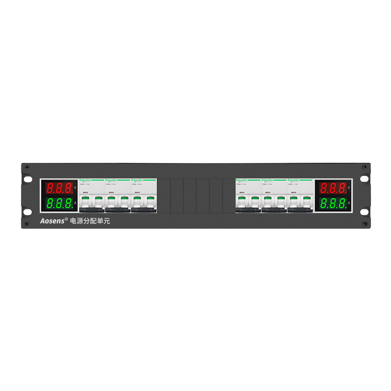 奧盛機(jī)柜配電單元PDU2U配電箱 施耐德交流2P空開電流電壓表 雙路
