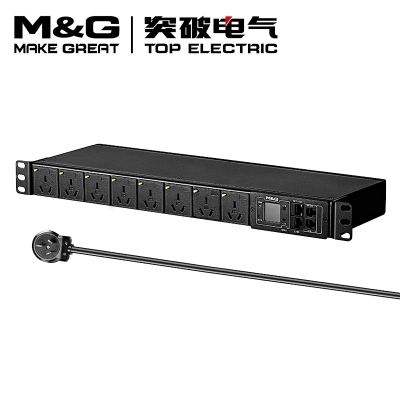 07TG130901突破PDU機柜插座/16A/8聯(lián)/智能監(jiān)控/黑色/3*2.5/3米線/國標16A插頭